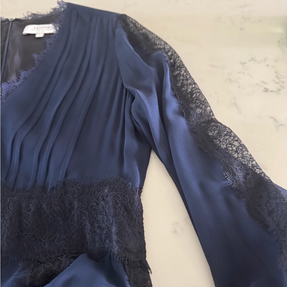 La Ligne Midnight Blue Lace Maxi Dress